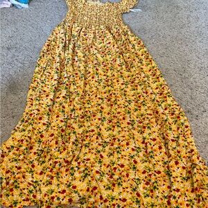 Floral Yellow Maxi Dress